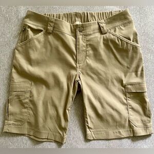Duluth Dry on the Fly Shorts Womens Size 10 Tan 10" Inseam Cargo Hiking Nylon